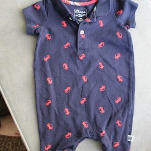 Chaps baby boy polo one piece romper 6M